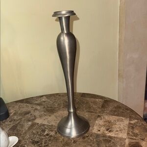Bombay Company Tall Pewter 13.75 inch Candle Holder